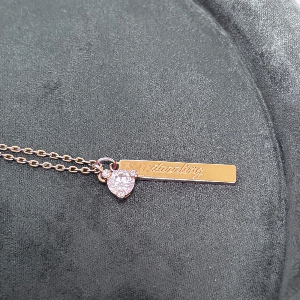 Kate Spade New York April Born to Be Dazzling Gold-Tone Bar Pendant Necklace - Picture 7 of 9